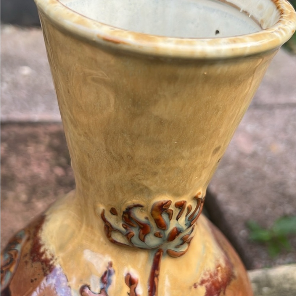 Handcrafted Ceramic Vase with Warm Hues